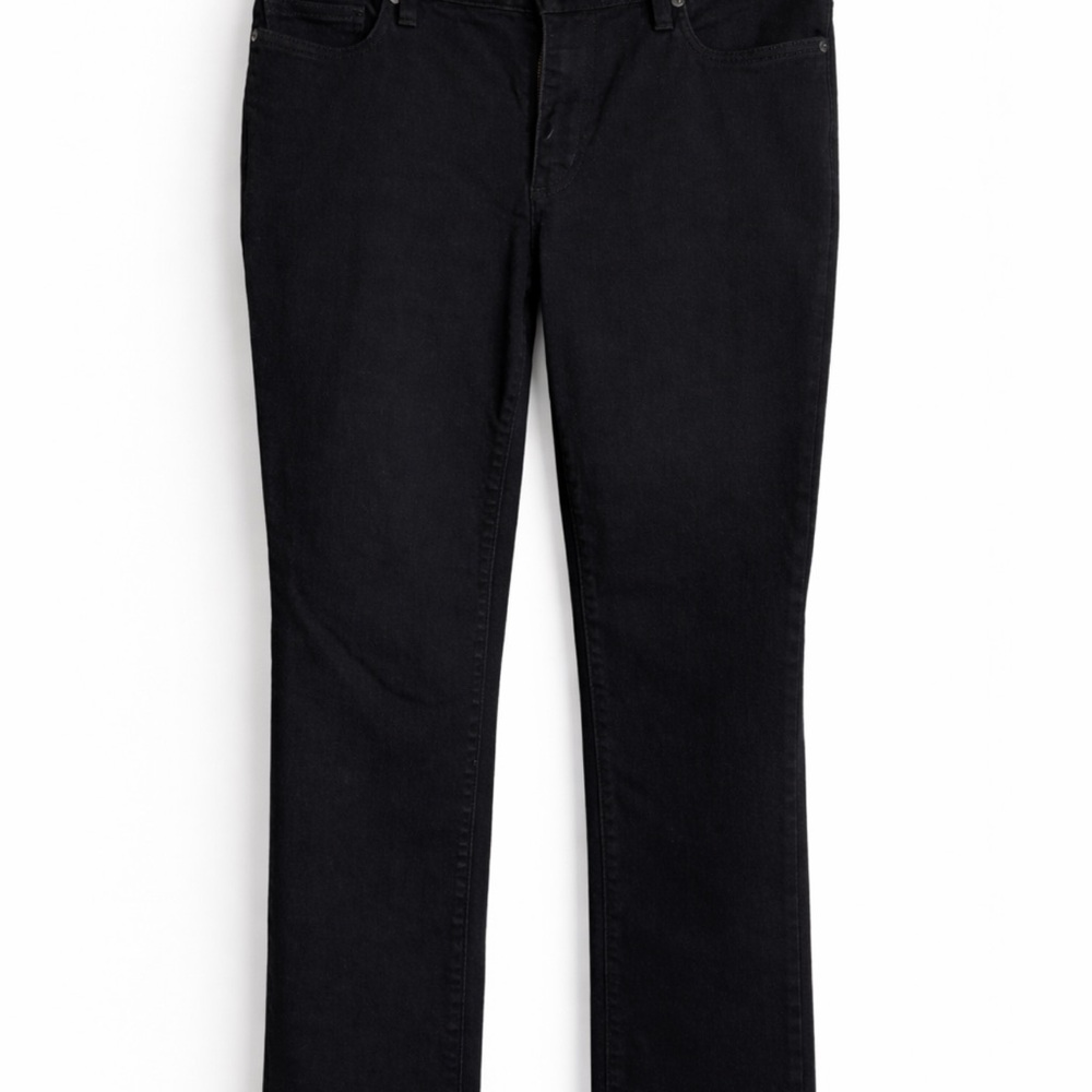 Lands’ End Black Jeans Women’s Size 12 — Classic Straight Leg, Stretch